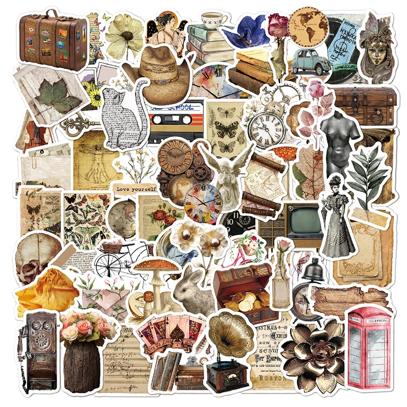 100 шт. Мультяшные Ретро наклейки Vsco эстетические Ins DIY ноутбук багаж скейтборд