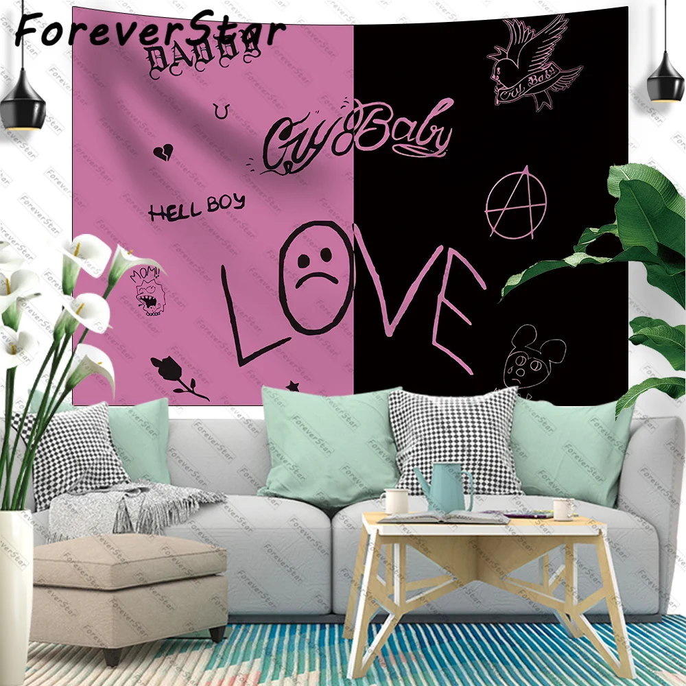 

ForeverStar Ovenbird Rapper Tapestry Pink and Black Funny Tapestry College Dorm Boutique Wall Hanging Vintage Home Decor Gift