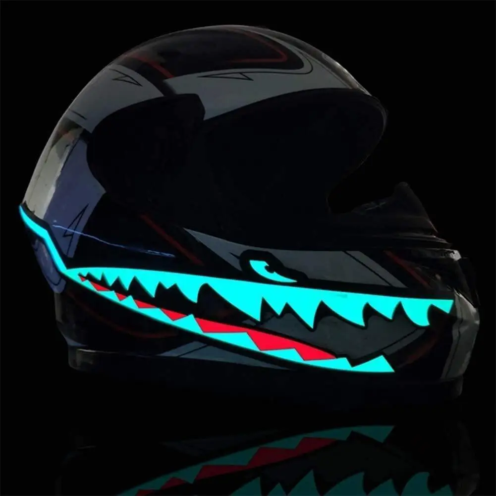 

Shark Style Motorcycle Helmet Light Strip LED Night Strip Bars Luminous Modified Signal Stripe Light Glowing Sticker Helmet