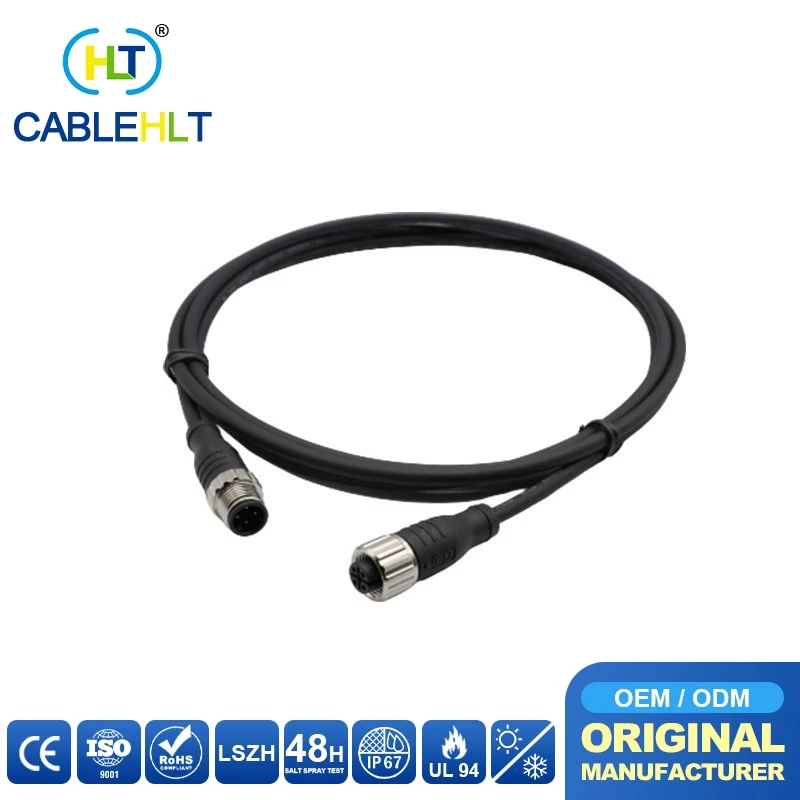 M12 D-код промышленный водонепроницаемый IP68 разъем 4-жильный прямая головка с