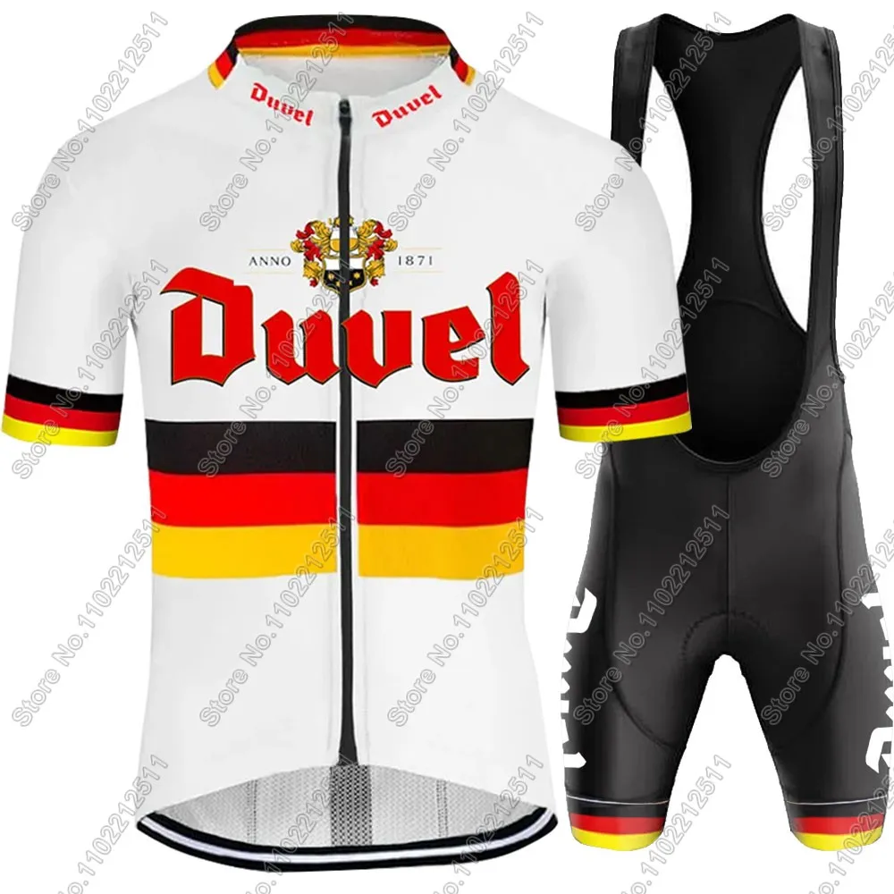 Фото Duvel 2024, велосипедный трикотаж, немецкий комплект, мужская одежда с коротким рукавом, мужские рубашки для шоссейного велосипеда, костюм, велосипедные нагрудники, шорты MTB Maillot Ropa №3