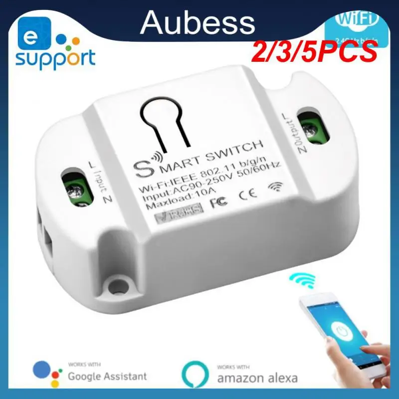

2/3/5PCS Mini Breaker Module Wifi Wireless Switches 10a Smart Switch Compatible With Alexa Google Home