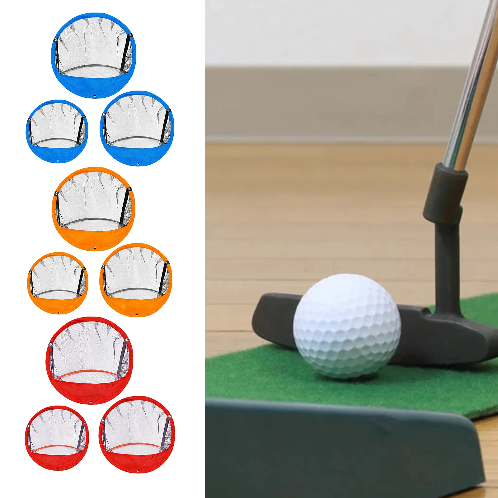 

3x Folding Golf Chipping Net Folding Play Swing Trainer Aid