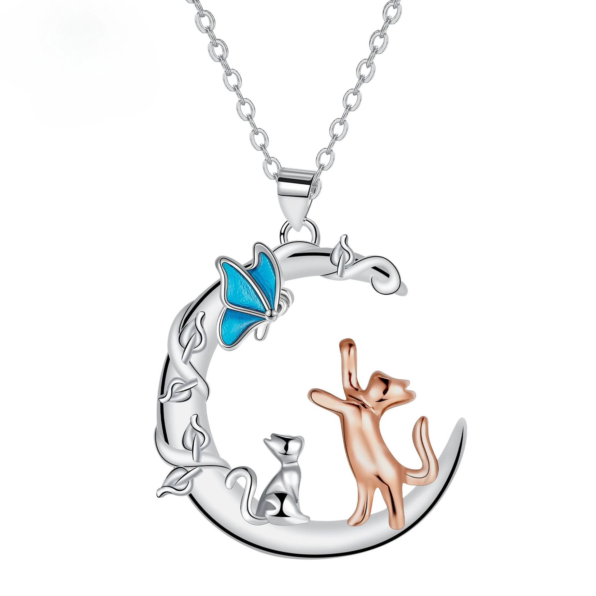 Модное ожерелье с подвеской в виде кота лунная цепочка-бабочка колье лучший