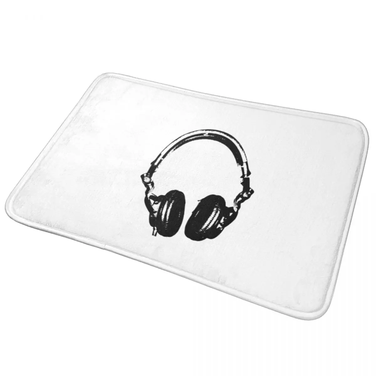 

DJ Headphones Stencil Style Doormat Non-slip Super Absorbent Bathroom Floor Mats Home Entrance Rugs Carpet Hallway Footpad
