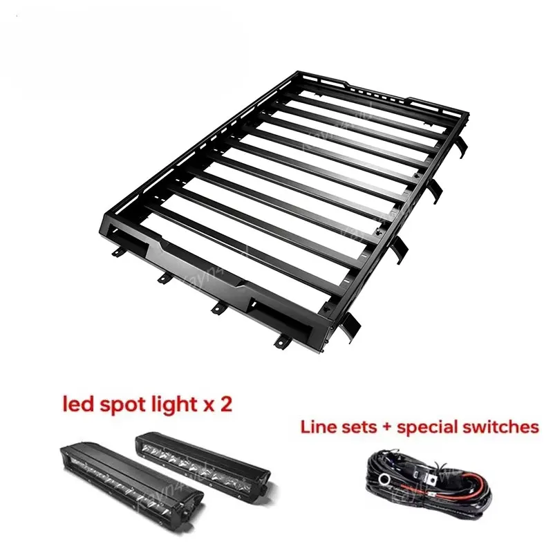 

Внедорожные 4x4 внешние аксессуары, алюминиевый багажник на крышу, багажник со светодиодным прожектором для 2023+ Suzuki Jimny 5-дверный JB74 JC74