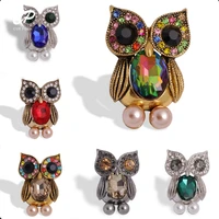 fashion retro rhinestone brooch cute big eyed owl alloy brooch clothing all match corsage jewelry
