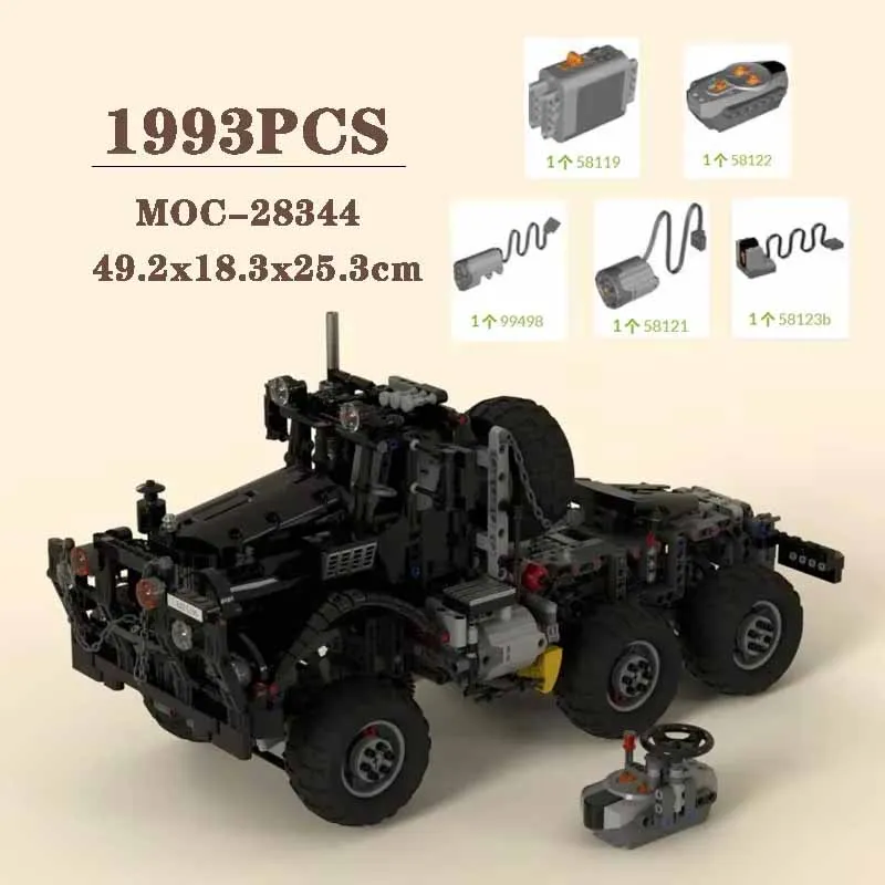 Конструктор MOC-28344 Классический Вездеход 6x6, 1993 детали, подарок для взрослых, на день рождения, Рождество, модель-игрушка (art.: 3920dc9679bbf) - 3920dc9679bbf