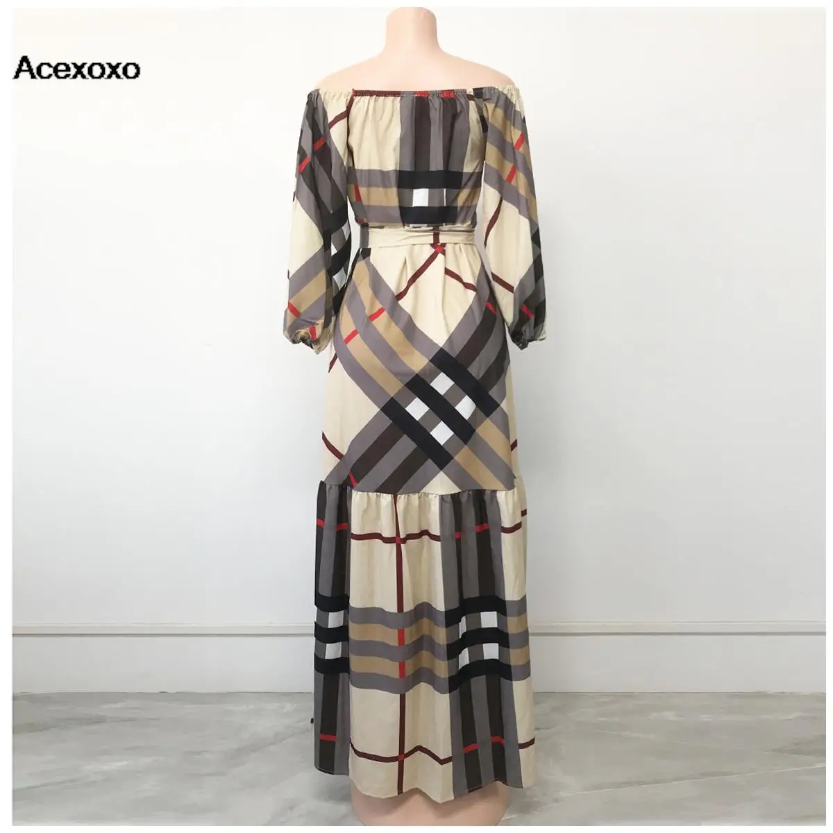 Special Price Limited Time Offer Latest  African Dresses For Women Middle East Printed Strap Off Shoulder Dress Long Dresses