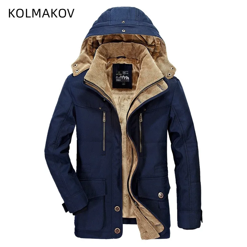 

2022 Autumn/Winter New Men's Fashion Casual Cotton-Padded Jacket Men's Fleece and Thick Warm Large Size High Quality Jacket 4XL