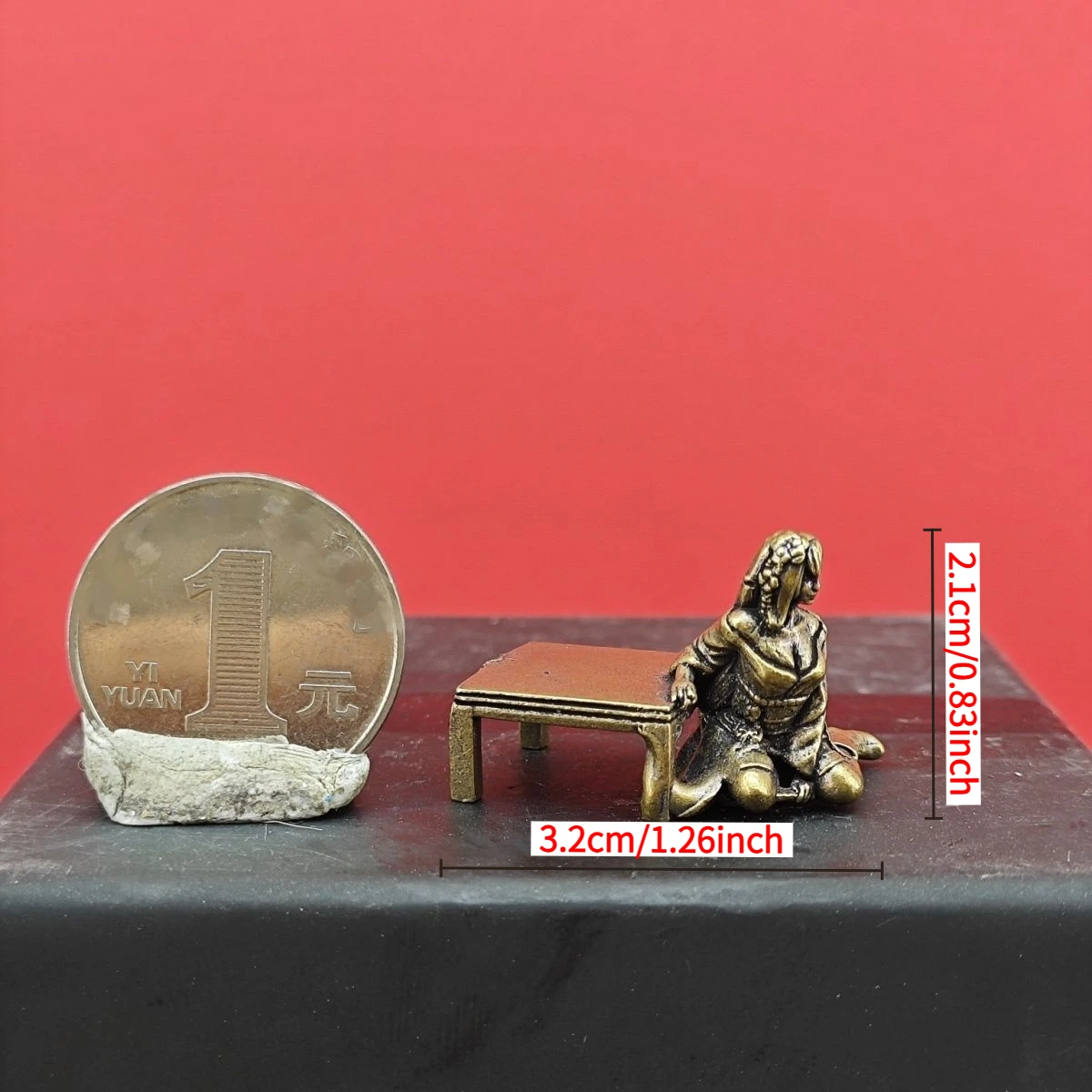 

Миниатюрная статуэтка девушка в кимоно из латуни