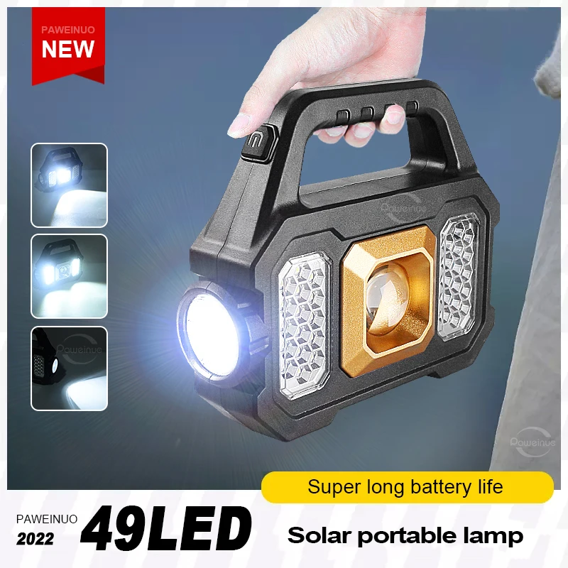 

New 50000LM 6 Modes Multifunctional Solar Lamp Solar USB Rechargeable Large Work Light Camping Light Waterproof Outdoor Lantern