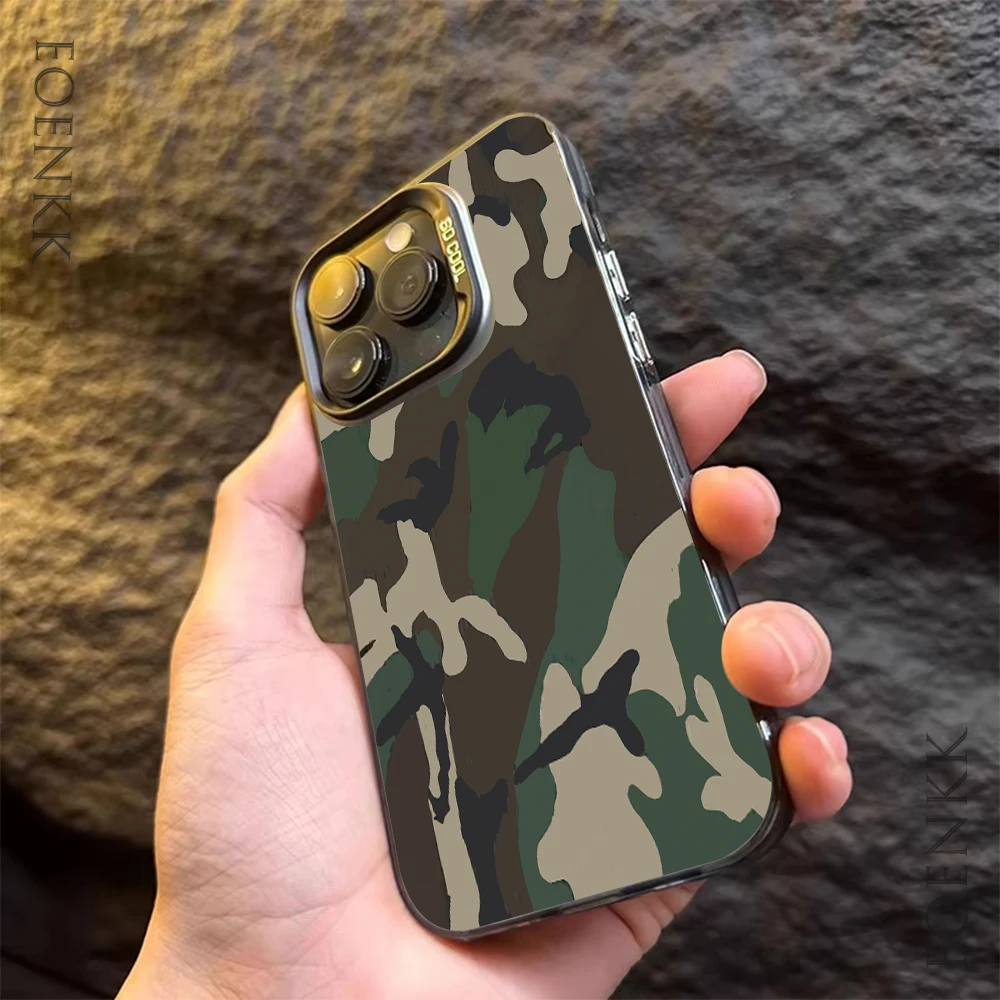 Чехол для телефона с камуфляжным принтом iPhone 13 14 11 12 15 16 Pro Max Plus X XR XS Mini цветной