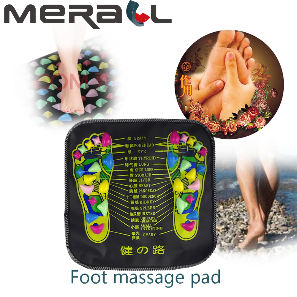 

34x34cm Reflexology Walk Cobblestone Pain Relief Foot Massager Acupoint Massage Mat Pad Acupressure Health&Beauty Promote sleep