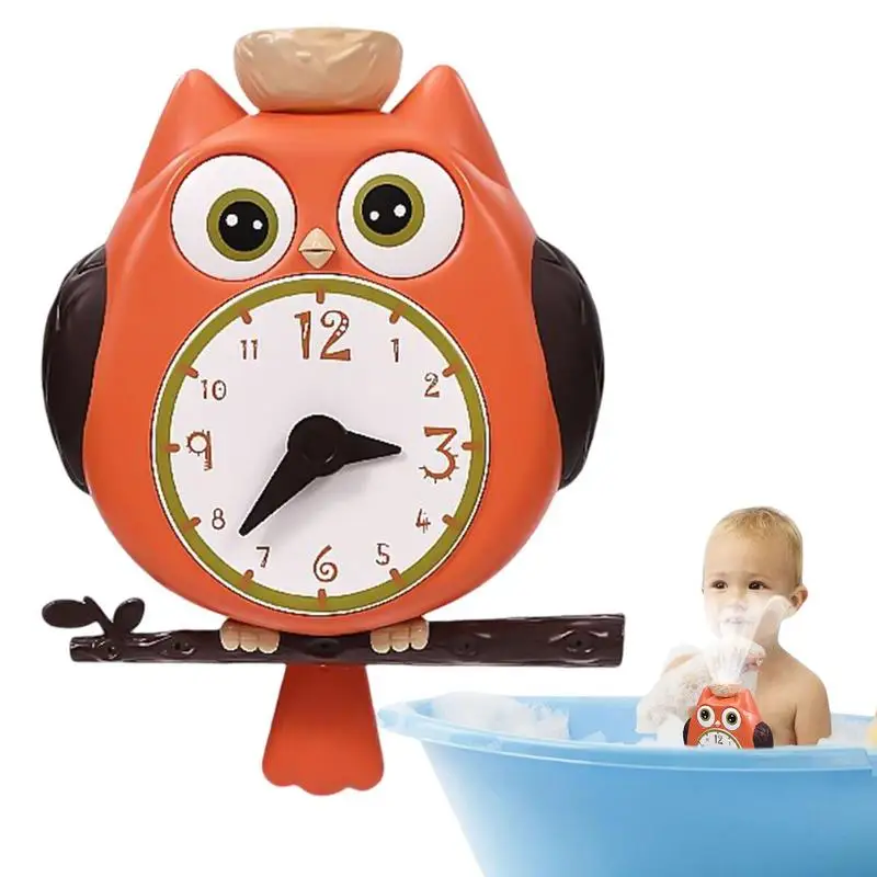 

Shower Toys For Kids Owl Clock Bath Toys With Rotating Pointer Boys & Girls Interactive Animal Toys With 3 Suction Cups For Bath