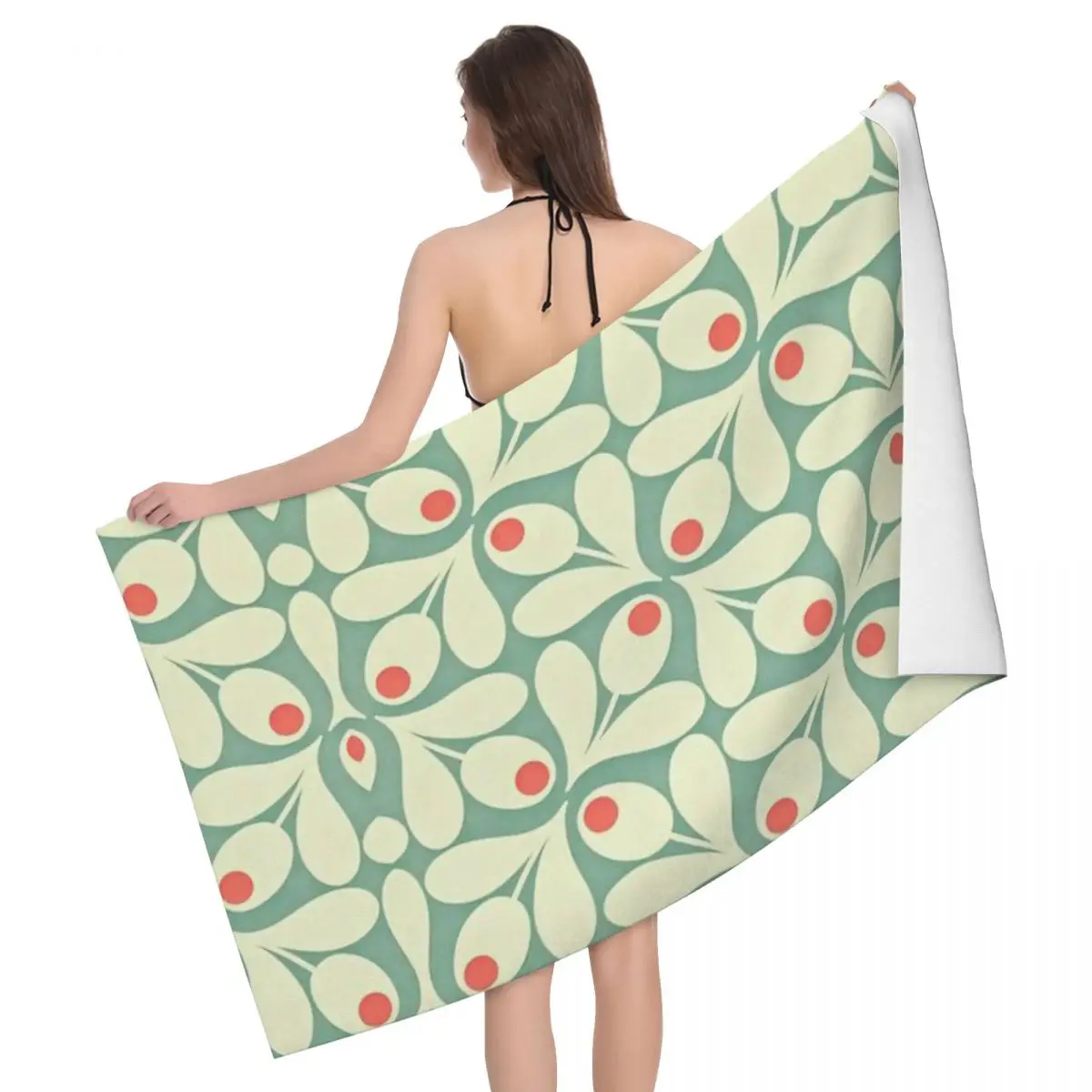

Пляжное полотенце Orla Kiely с цветочным принтом, быстросохнущее абстрактное мягкое Льняное полотенце из микрофибры для сауны и бассейна