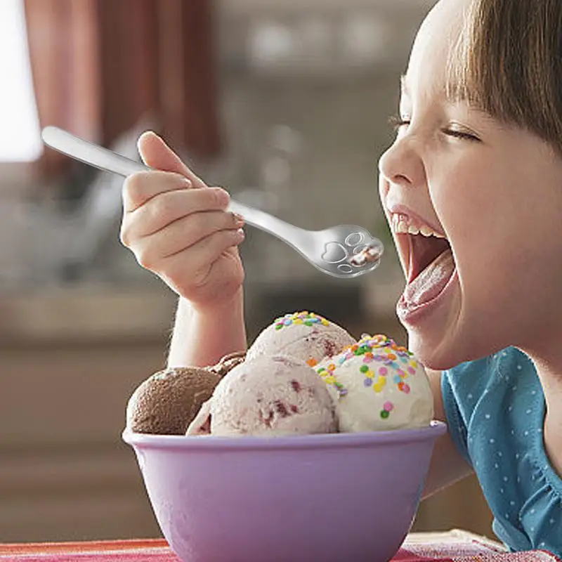 Кофейная ложка с кошачьими крапанами милая из нержавеющей стали длинной ручкой