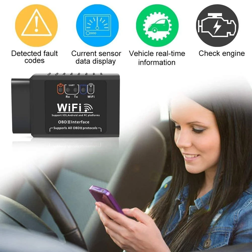 Диагностика неисправностей автомобиля подходит для IOS Android Wi-Fi OBD2 считыватель