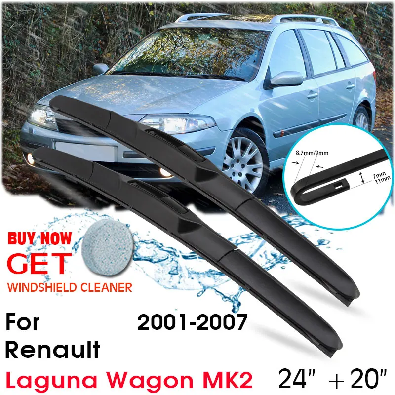 

Автомобильное лезвие лобовое стекло резиновая силиконовая заправка стеклоочистителя для Renault Laguna Wagon MK2 2001-2007 24 "+ 20" автомобильные аксессуар...