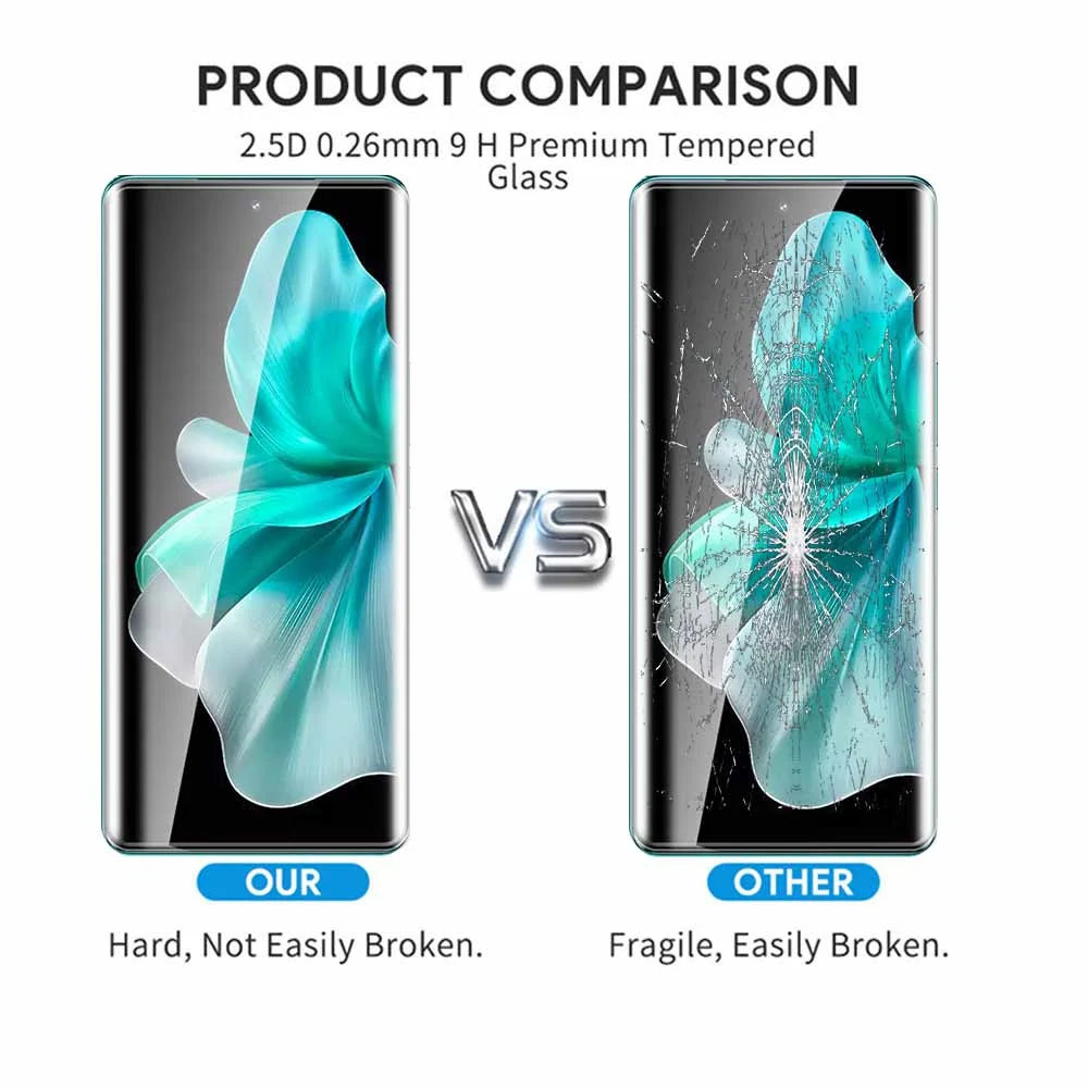Защитное стекло 9D для vivo V30 Pro V 30 V30Pro 2 шт.