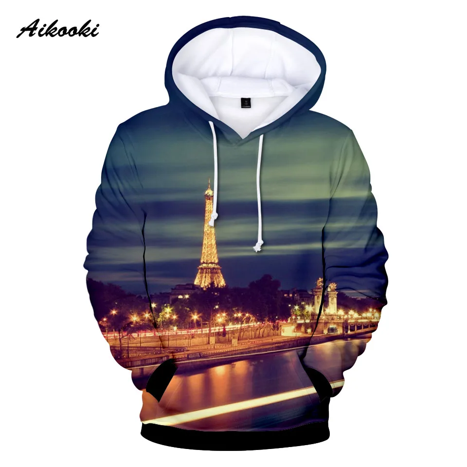 

Classic Design France Paris Eiffel Tower Hoodies Men/Women Sweatshirt Hooded 3D Famous La Tour Eiffel Cotton Hoody Pullover Tops
