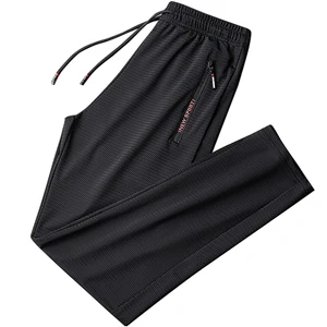 Imported Summer Breathable Mesh Black Sweatpants Men Joggers Sportswear Baggy Trousers Male Casual Track Pant