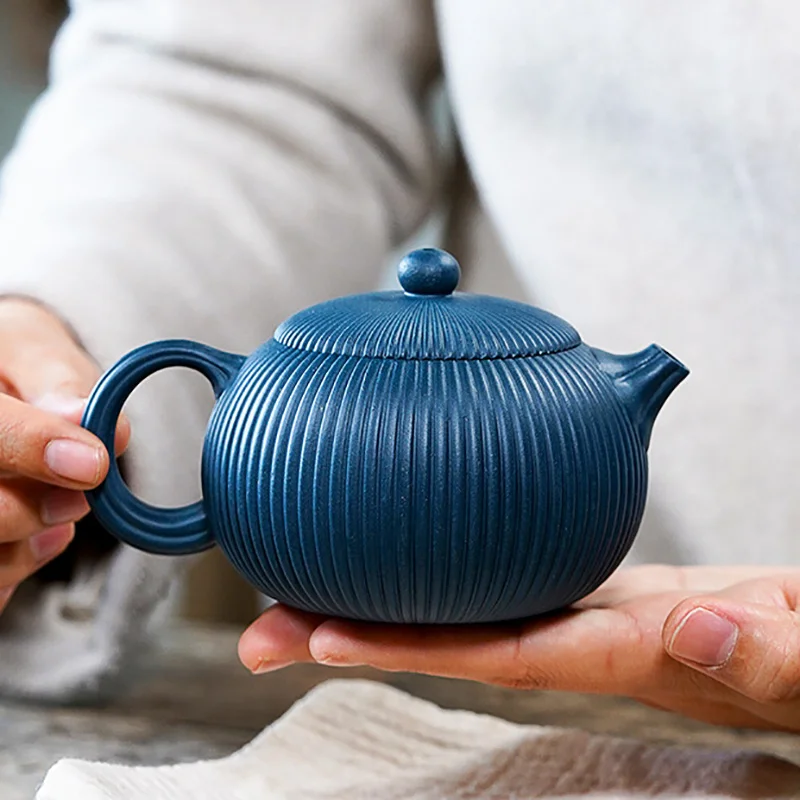 

260CC Real Handmade Yixing Teapot Azure Clay Xishi Pot Chinese Kettle Kung Fu Zisha Tea Set Pure Free Shipping Teaware