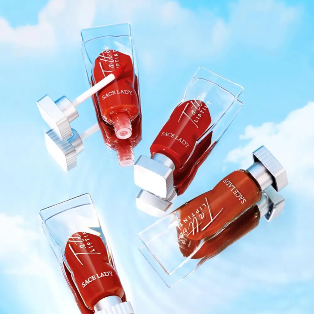 

Waterproof Lasting Colored Lipgloss Creative Lip Glaze Moisturizing Non-stick Cup Ice Tube Lipstick 4 Colors Lip Tint
