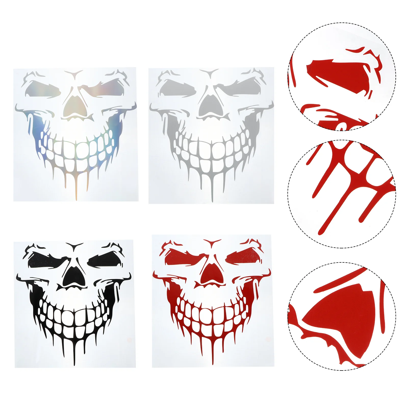 

4 Pcs Car Decoration Stickers Reflective Decal Wall Motorcycle Decals Trim Hood