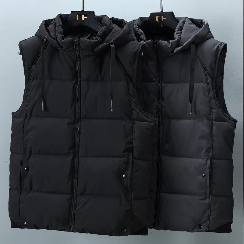 

Plus Size L-7XL Autumn Winter Men's Cotton Vest 2023 New Fashion Brand Warm Casual Sleeveless Jacket Men Waistcoat High Quality