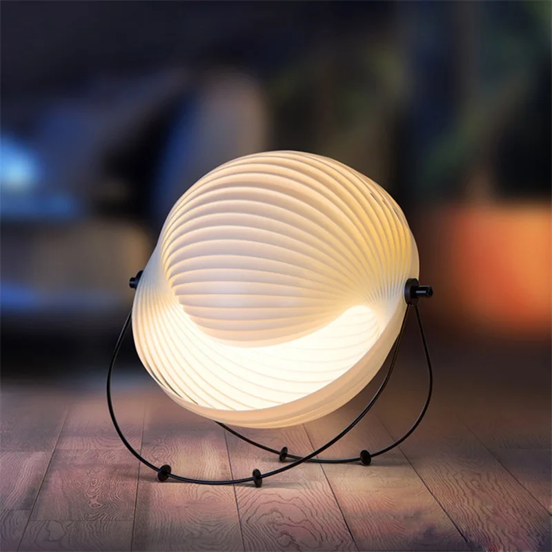 Modern Creative LED White Pleated Lampshade Desk Table Decorative Bed Light Table Lamp enlarge