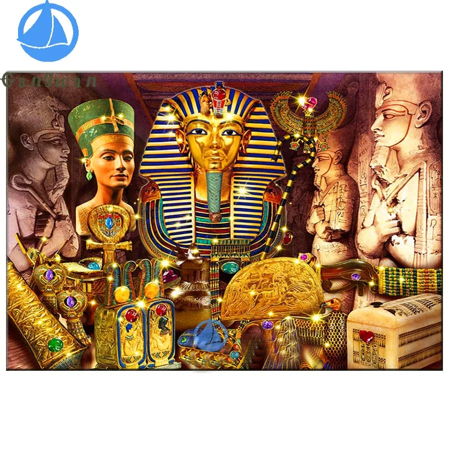 

5D DIY Diamond Painting kits full drill Ancient Egyptian Pharaoh Diamond Embroidery Treasures of Egypt Mosaic Cross Stitch decor