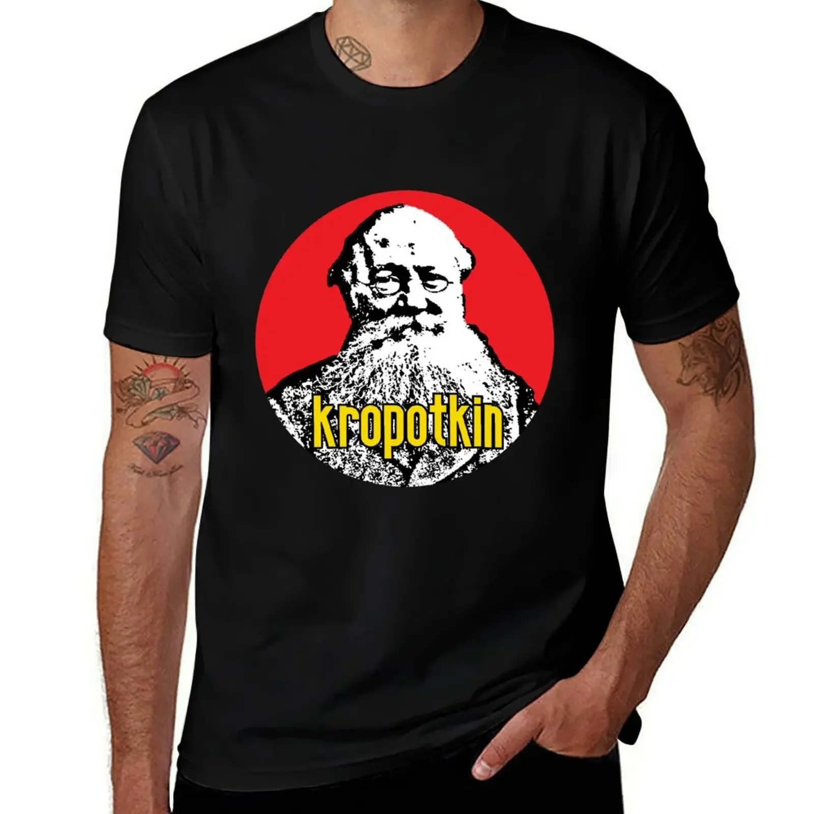 Футболка Kropotkin Stencil Мужская футболка заготовки мужские Графические футболки