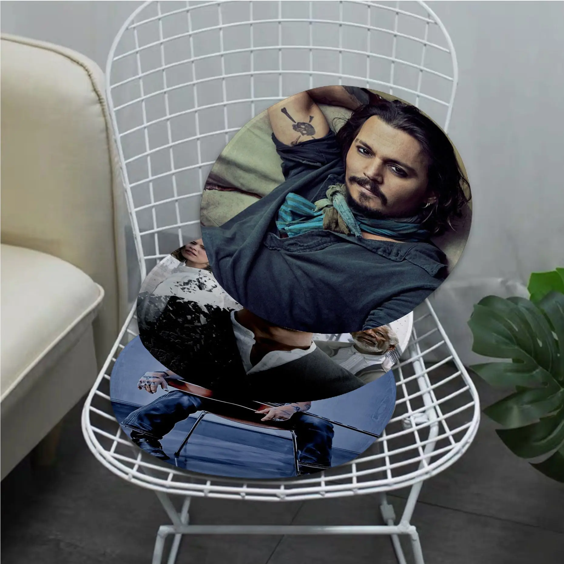 

Jack Sparrow Actor Johnny Depp Four Seasons Seat Pad Household Cushion Soft Plush Chair Mat Winter Office Cushions Home Decor