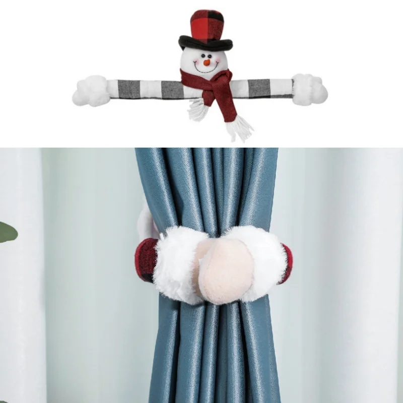 Новый год 2025 Рождественская занавеска держатель Пряжка плюшевый лось