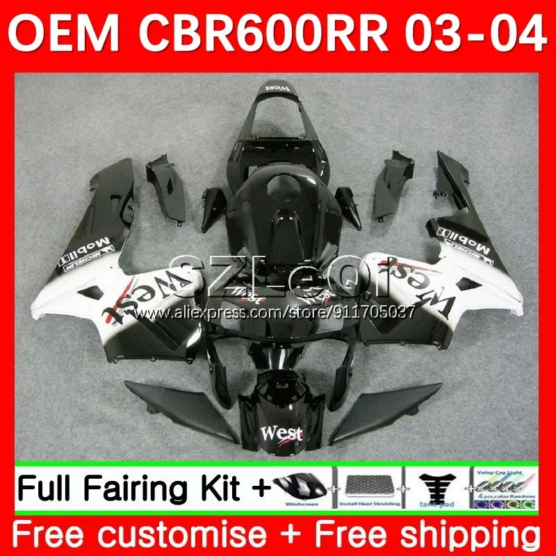 

Корпус Black west инжектора для HONDA CBR600F5 CBR600 CBR 600CC 600RR 600 RR CC F5 03 04 CBR600RR 2003 2004 Обтекатель OEM 36LQ.12