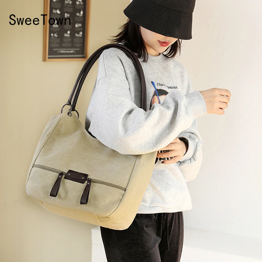 

Сумка на плечо Женская холщовая, вместительная, 2022