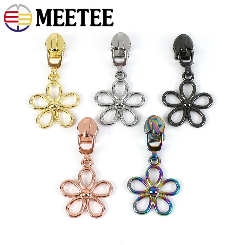 

10Pcs 5# Metal Zipper Puller Slider Decorative Zip Head for Nylon Zippers Tape Bag Clothes Repair Kit DIY Sewing Accessories