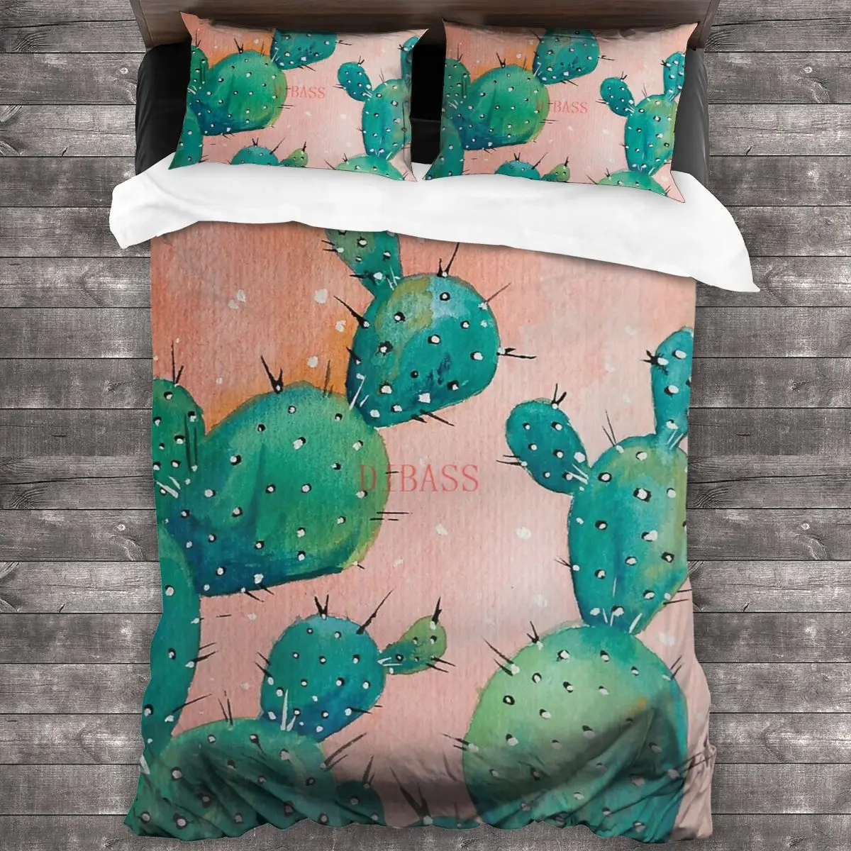 

Desert Cactus акварельная картина мягкая искусственная кожа с 2 наволочками, пододеяльник с застежкой-молнией