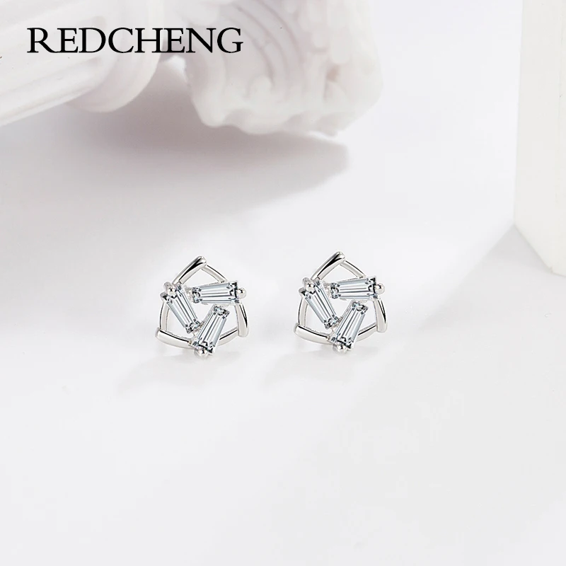 

REDCHENG предотвращает аллергию треугольные циркониевые серьги для женщин шикарные панк изысканные Новое поступление модный дизайн для вечер...