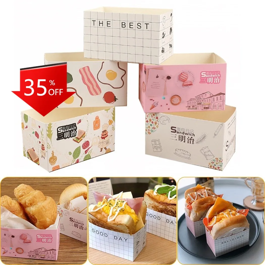 

50pcs Cake Packaging Bag Sandwich Wrapping Paper Thick Egg Toast Bread Breakfast For Breakfast/ Restaurant Baking Accessories