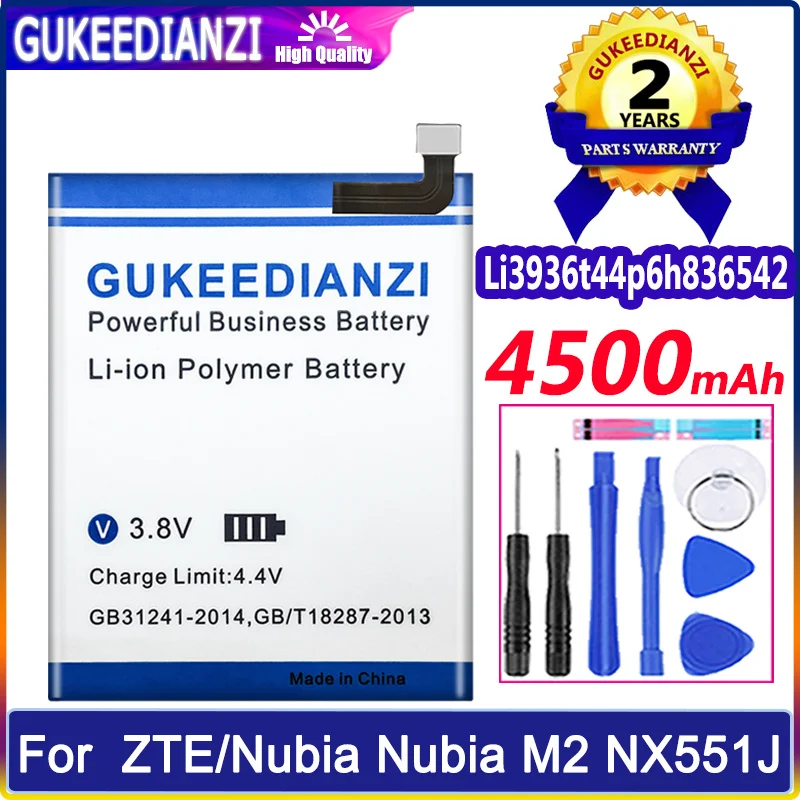 Сменная батарея GUKEEDIANZI Li3936t44p6h836542 для ZTE/для Nubia M2 Dual SIM для NubiaM2 Dual SIM TD-LTE NX551J 5,5