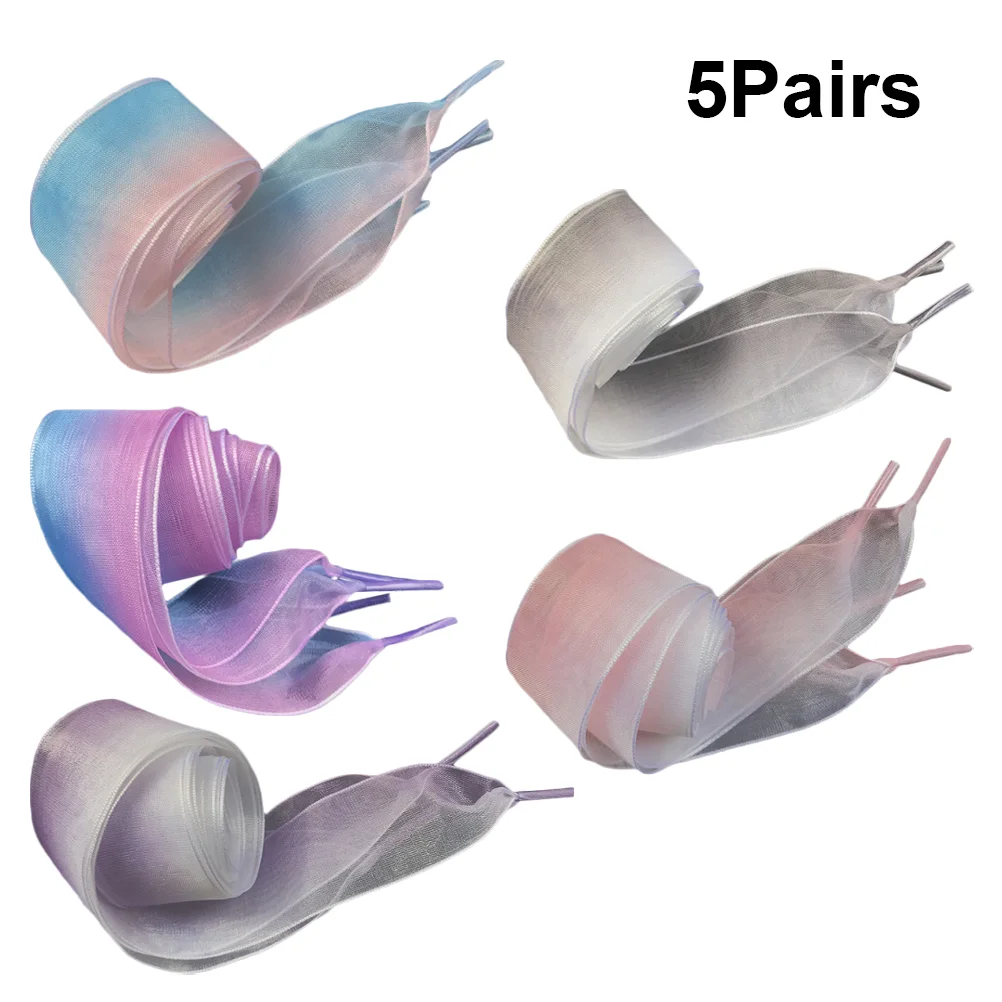 5 Pairs Flat ShoeLaces Silk Shoe Lace Elastic Shoe Laces Shoelaces For Kids Silk ShoeLaces Flat Sho Shoelaces For Sneakers