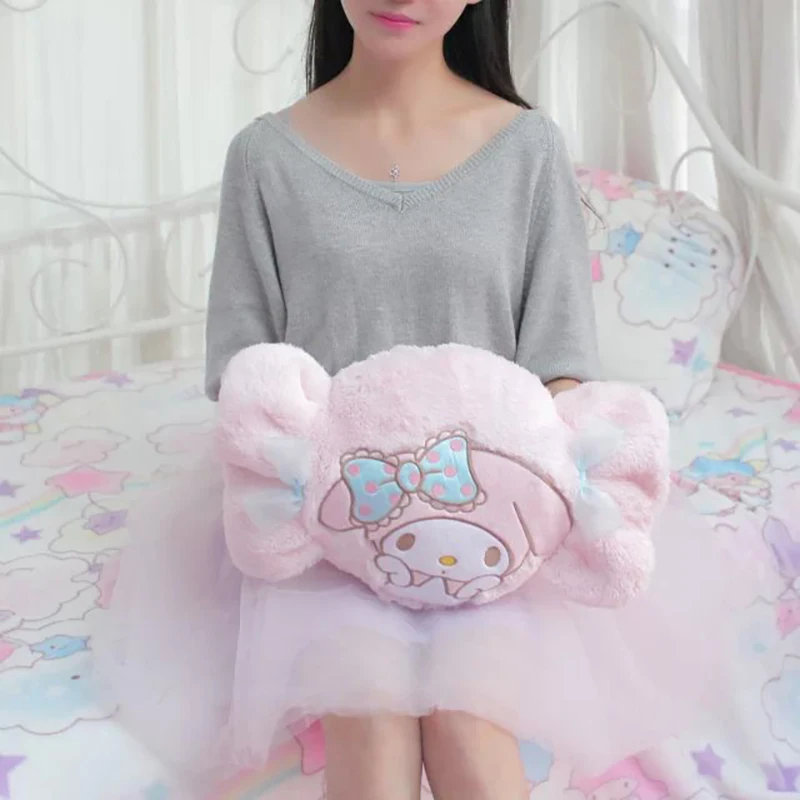 My Melody Sanrio Japanese Cute Cartoon Little Twin Star Plush Doll Soft Stuffed Sweet Pink Hand Warmer Pillow Room Decoration images - 6