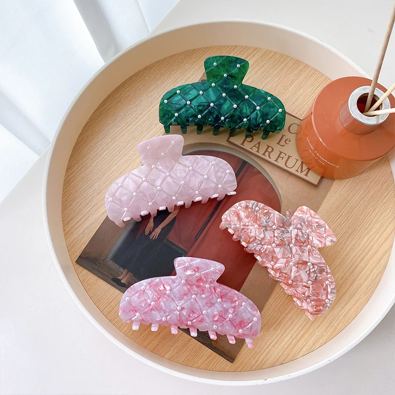 Женская заколка для волос с жемчугом 10 5 см в корейском винтажном стиле