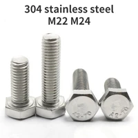 1Pc M22 M24 304 Stainless Steel A2-70 Outer Hex Screw Hexagonal Bolts DIN933 Length=160mm-200mm