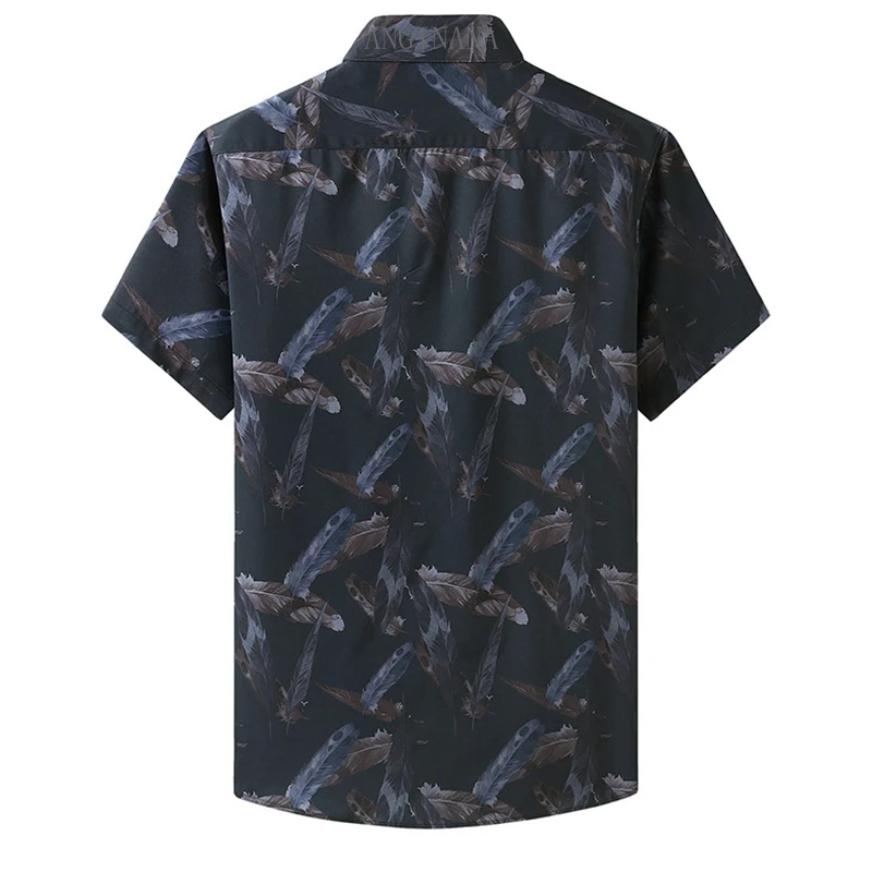 Рубашка мужская оверсайз с отложным воротником короткий рукав Свободная блуза
