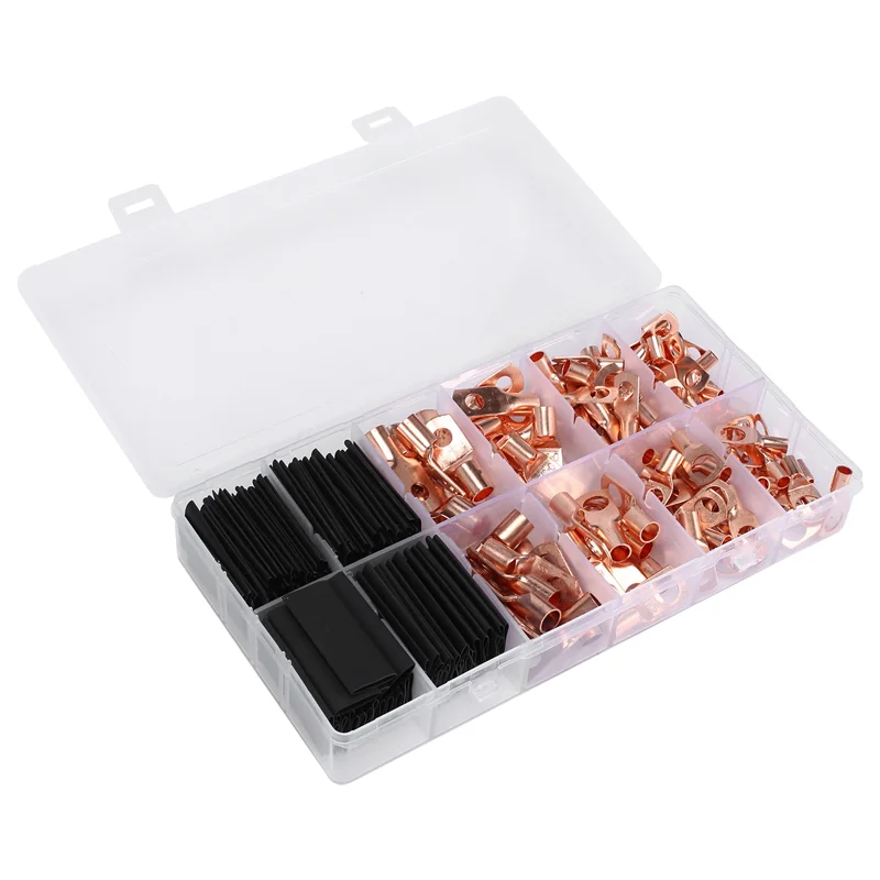 

260PCS Copper Ring Terminal Wire Crimp SC Bare Cable Connector Sorting Kit