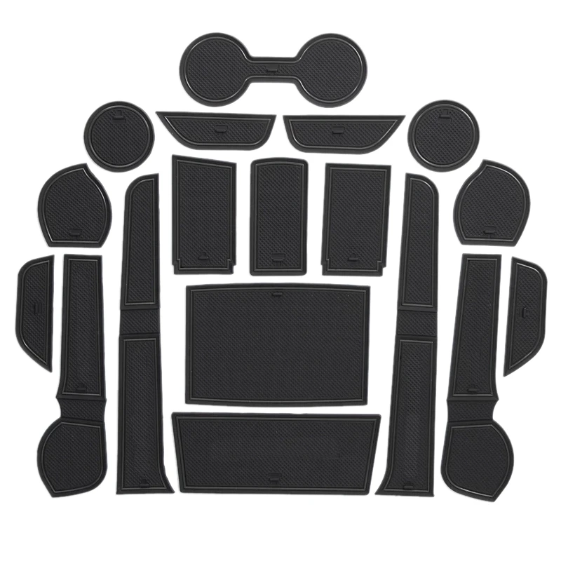 Коврики для Toyota Hilux SR5 4X4 REVO Hi-Rider Нескользящие дверей и стаканов черные