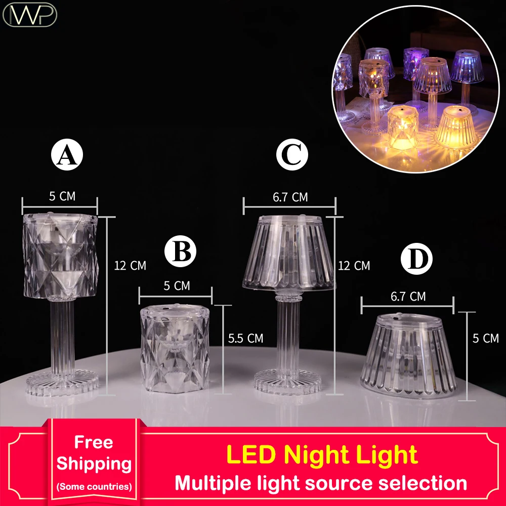 

1PCS Diamond Table Lamp USB Touch Sensor Acrylic Decoration Desk Lamps For Bedroom Bar Crystal Lighting Gift LED Night Light